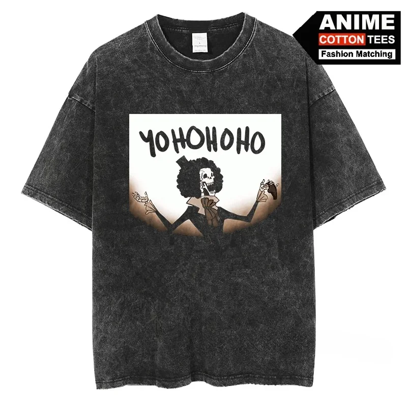 BROOK T Shirt Anime ONE PIECE Graphic T-shirt Y2k Harajuku Fashion Unisex Streetwear Tops Cotton Vintage Oversized Casual Tees