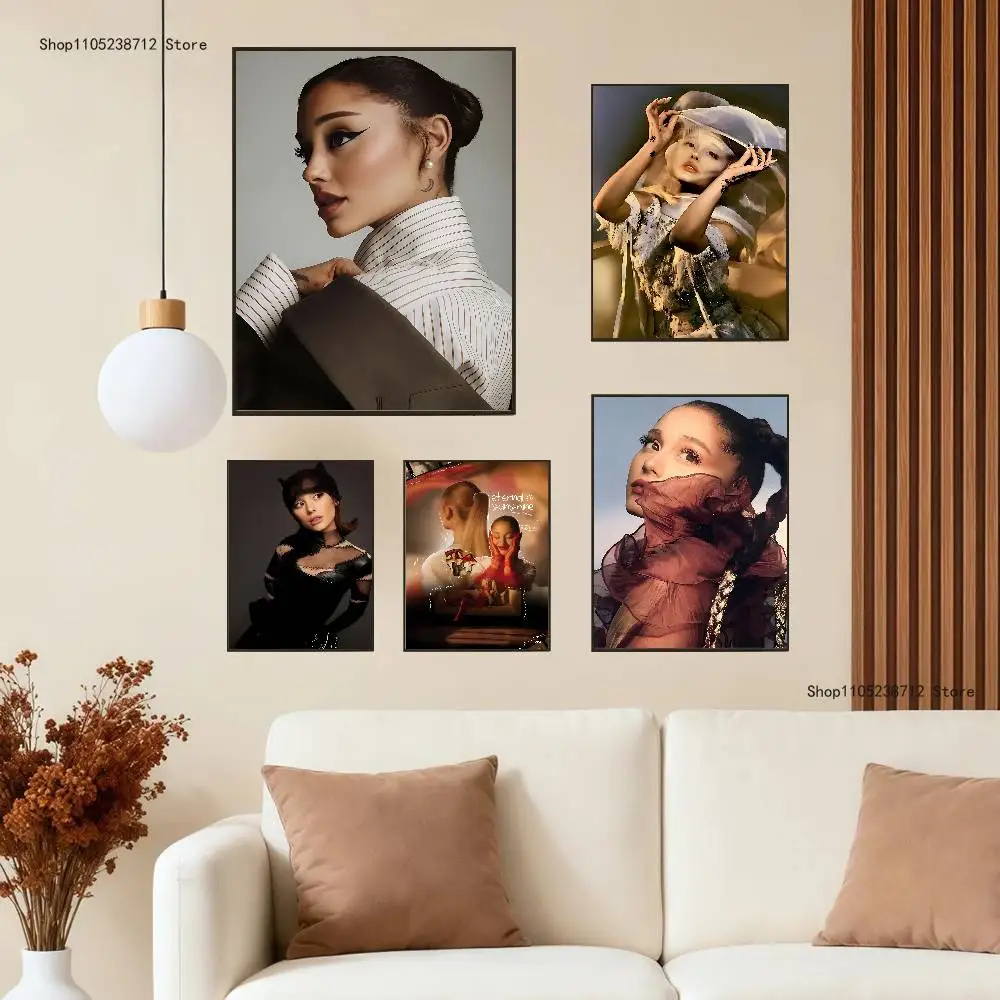Singer A-Ariana G-GrandeS Poster Prints Wall Art Painting Picture Gift Living Room Bar Restaurant Dec Sticker Large