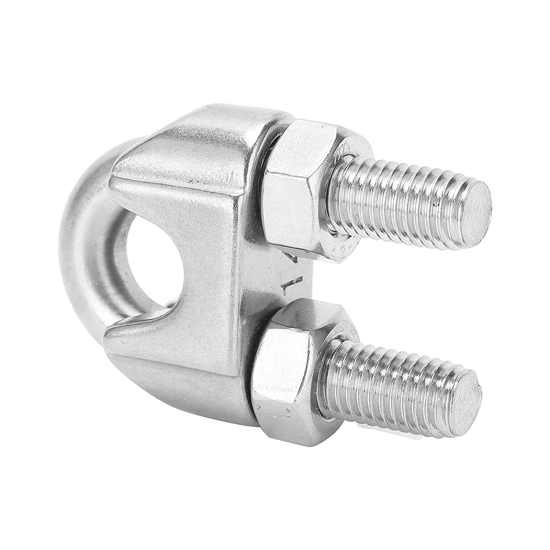 4Pcs Wire Rope Clamp U Bolt Saddle Fastener M14 Heavy Duty Wire Rope Clamp For Rigging Rope Industry Household Tensioner