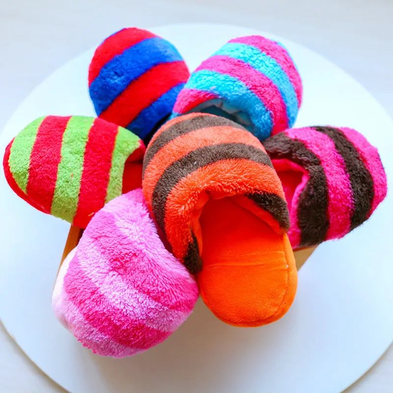 Juguetes para Perros, Zapatillas de Peluche con Sonido para Mascotas, Juguetes Masticables para Gatos, Peluche Resistente a Mordidas para Cachorros, Accesorios para Mascotas