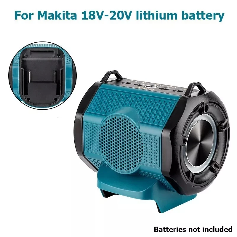 Bluetooth Speaker for Makita 18V Li-ion Battery With USB Type-C Port Cordless Small Speaker for Jobsites, Home and Party