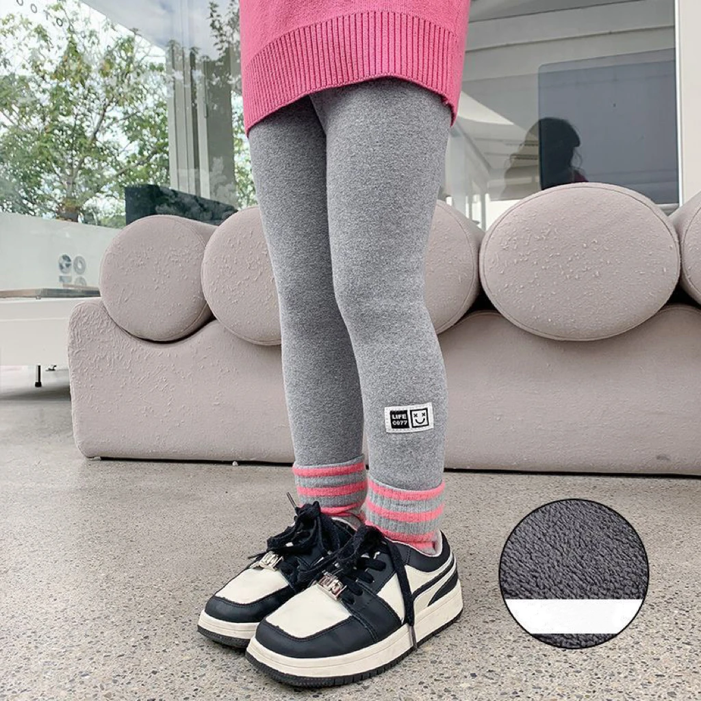 1pcs Autumn Winter Girls Leggings Baby Plush Pants Kids Thermal Pants Children Fashion Korean Version Trousers Casual Bottoms