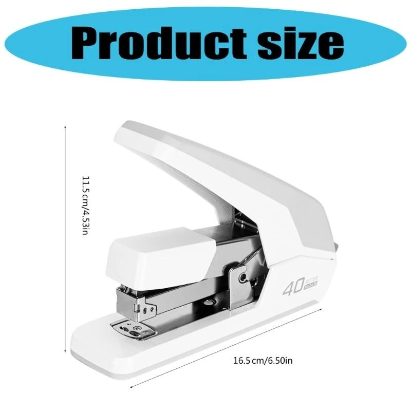 

Heavy Duty Stapler Labor-Saving Stapler 40 Sheet Capacity Office Desk Stapler Slip Resistant Base for Booklet Brochures