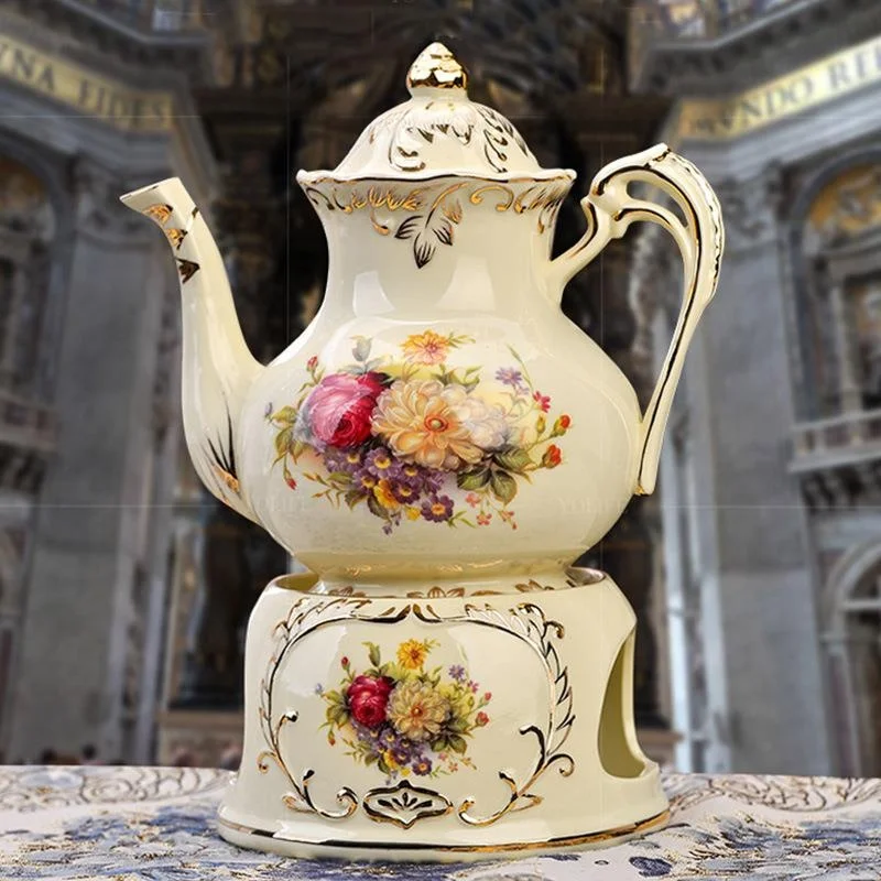 

Европейский чайный сервиз: кофейник, чашки, блюдца, большой объем, для дома, для холодной и горячей воды, свадебный подарок, для послеобеденного чая