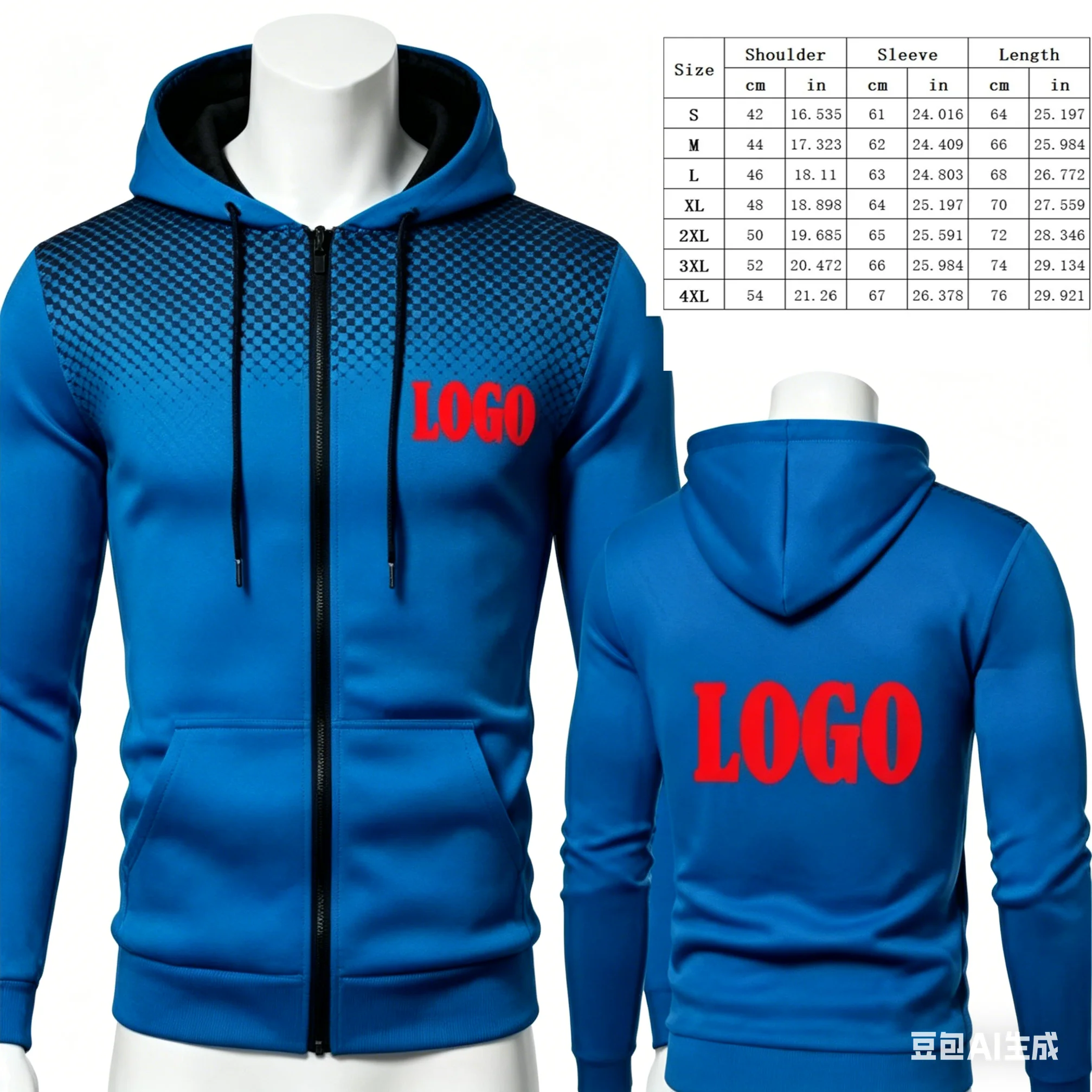 Jaqueta Personalizada com LOGO, Moda Personalizada, Zíper, Roupas para Esportes ao Ar Livre, Camisa Esportiva Masculina de Manga Longa com Impressão P