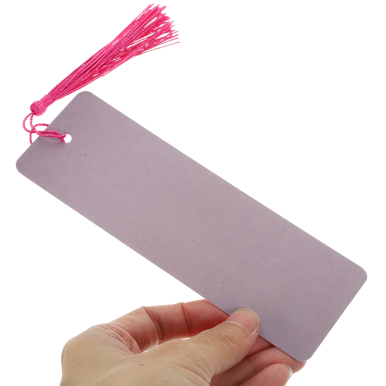 DIY 공예용 무지 책갈피 1세트, 무채색 종이 책갈피 태그, 태슬 걸이 구멍 포함, 학생용 공예 용품