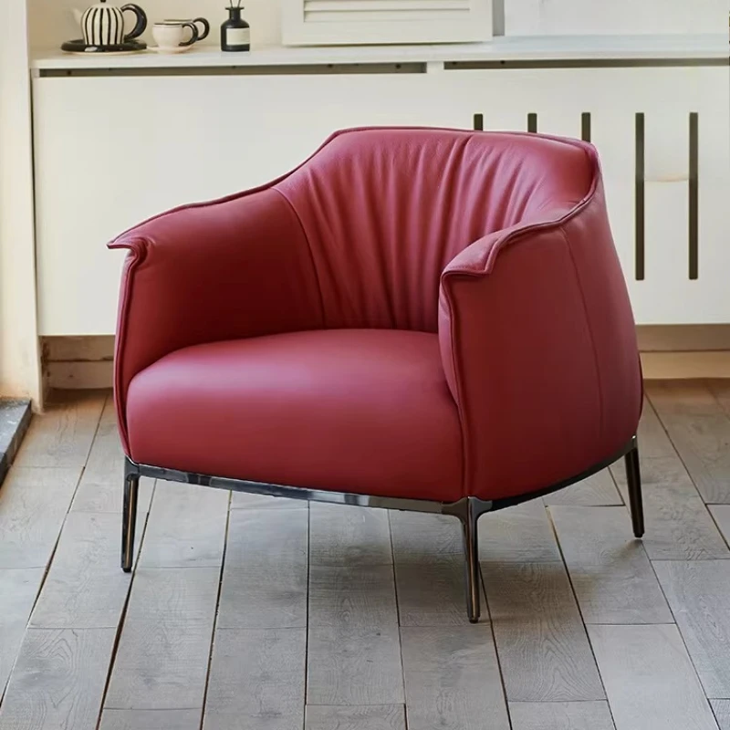 

Living room simple leather high-end lounge sofa single chair