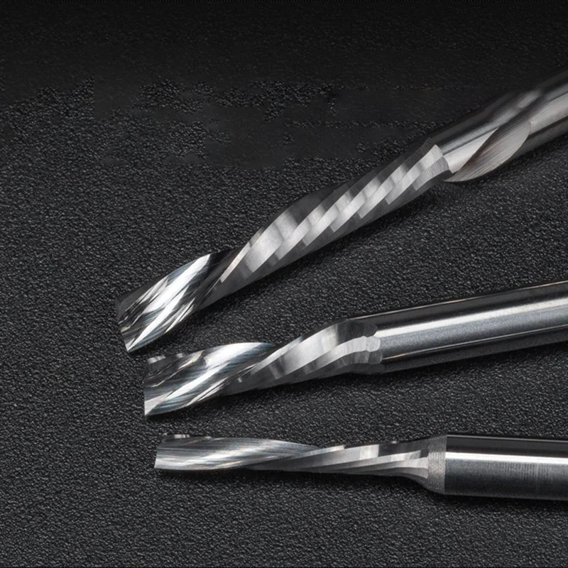 3,175mm Fräser Einzelne Flöte Linkshänder Spiralschneider Router Bit CNC Schaftfräser Für Kunststoff Acryl Aluminium Kunststoff Blatt
