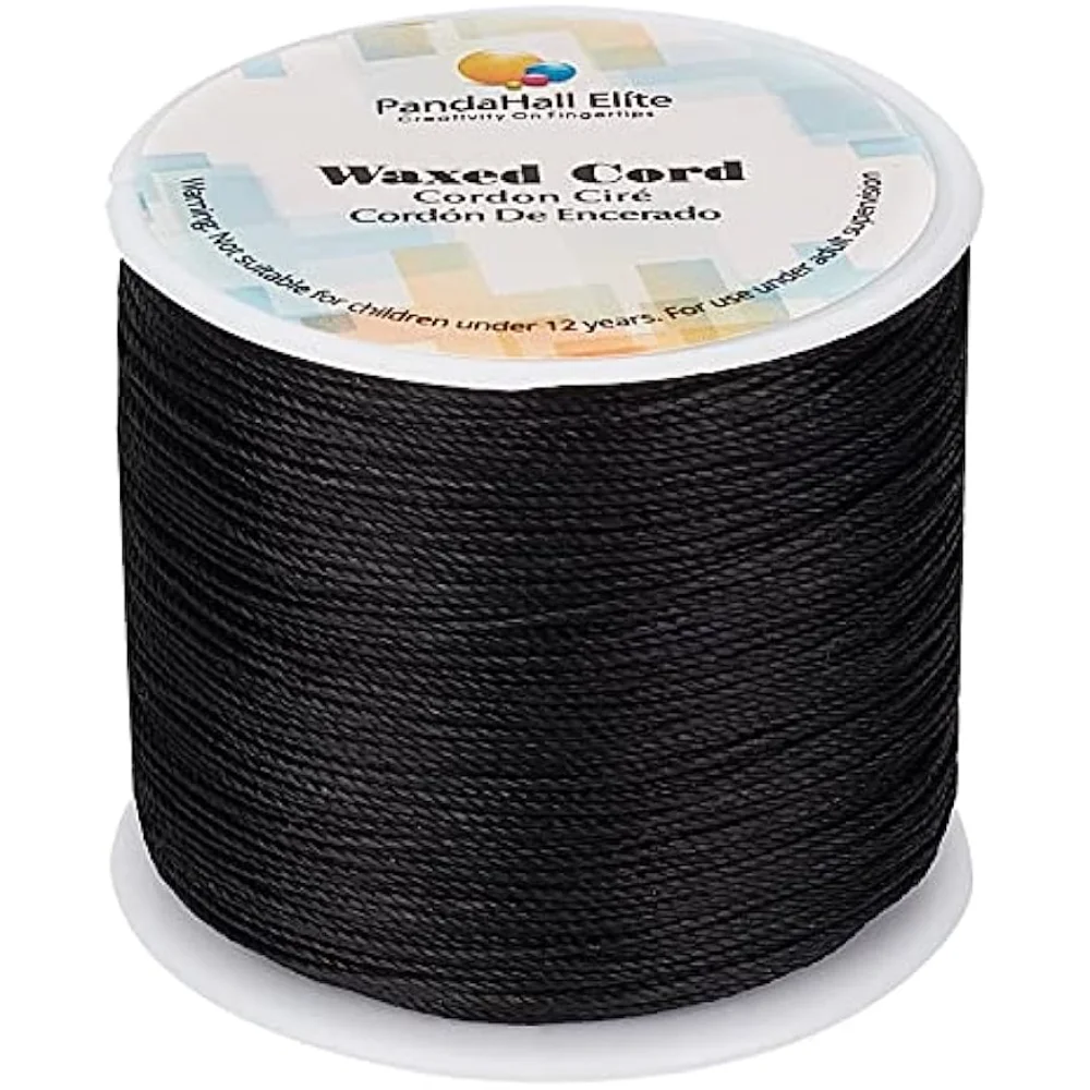 

Черный вощеный полиэфирный шнур 0,5 мм, 116 ярдов, круглый шнур для бисера в рулоне, ремесленный шнур для талии, бусины, браслета, ожерелья, изготовления ювелирных изделий