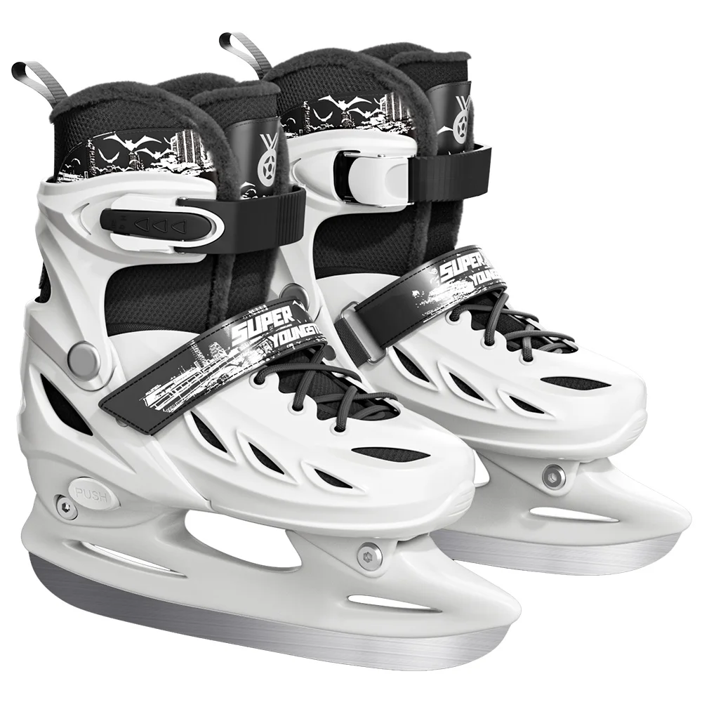 قابل للتعديل حجم 26-44 الشكل أحذية التزلج على الجليد المهنية الزلاجات الاطفال الكبار في الهواء الطلق التزلج التزلج أحذية رياضية الجليد بليد الأحذية