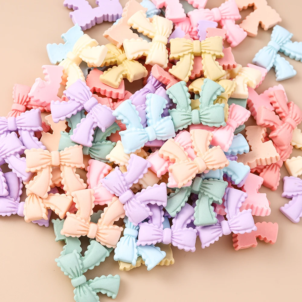 

Leslie 15pcs New Cute Mini Kawaii Bow Bowknot Flat Back Resin Cabochons Scrapbook Diy Handmade Girls Hairpin Accessories Craft