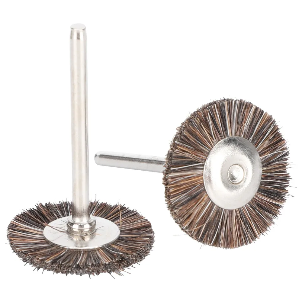 30pcs T-Type Design Brush Wheel Polishing Tool 25mm Wheel Diameter Flat Mini Shape Wood Carving Brush Wheel 3mm Shank