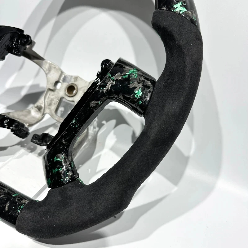 Green Forged Carbon Fiber Factory Direct Customized Black  Steering Wheel for  Car Steering Wheel
