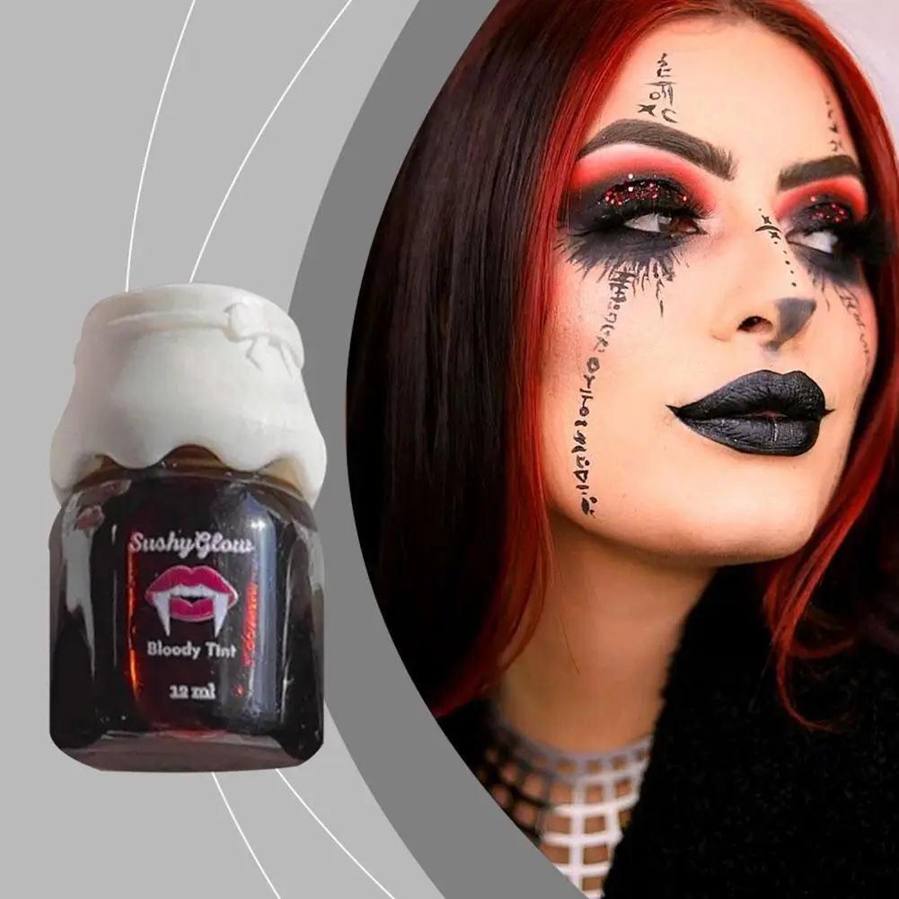 Brillo de labios mMatte negro-rojo oscuro altamente saturado Color negro rojo lápiz labial líquido rápido Festival Cos brillo de labios oscuro hidratante