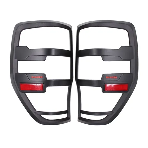 Imagen 2 del producto Para accesorios Ford Ranger 2012-2021 T6 T7 T8 Wildtrak Raptor cubierta de luz trasera negro mate accesorios de capós de lámpara trasera Exterior