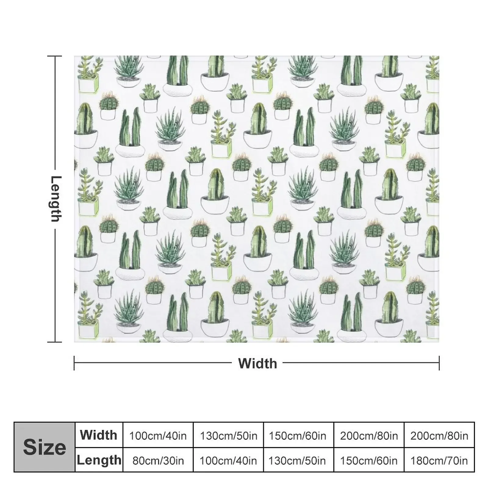 Watercolour cacti & succulents Throw Blanket Baby Vintage Blankets For Bed christmas decoration Blankets