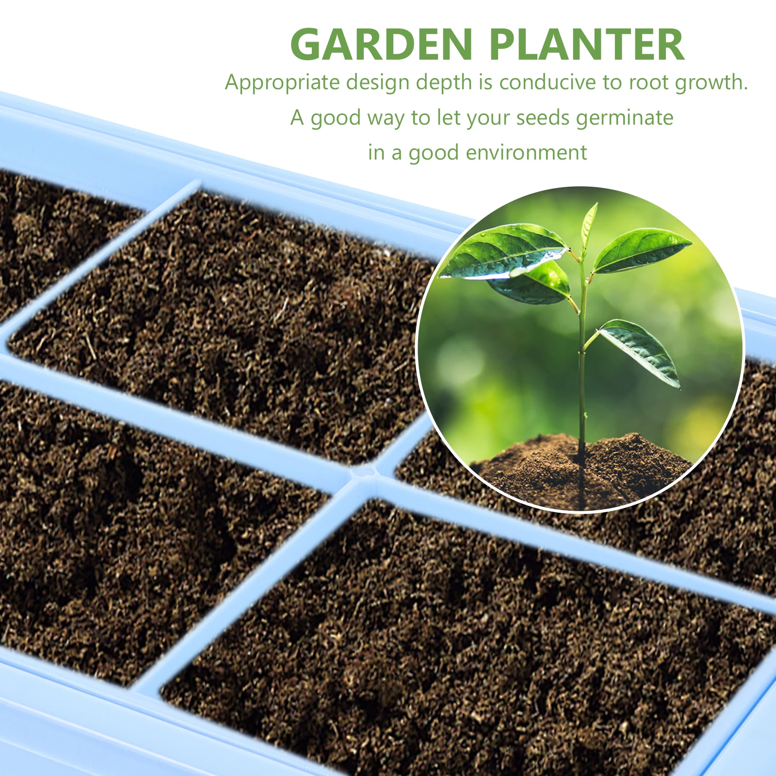 

2 Sets Seedling Tray Sprouts Planting Germination Vegetable hydroponic pot tray Food Grade Safe Durable Reusable Plastic