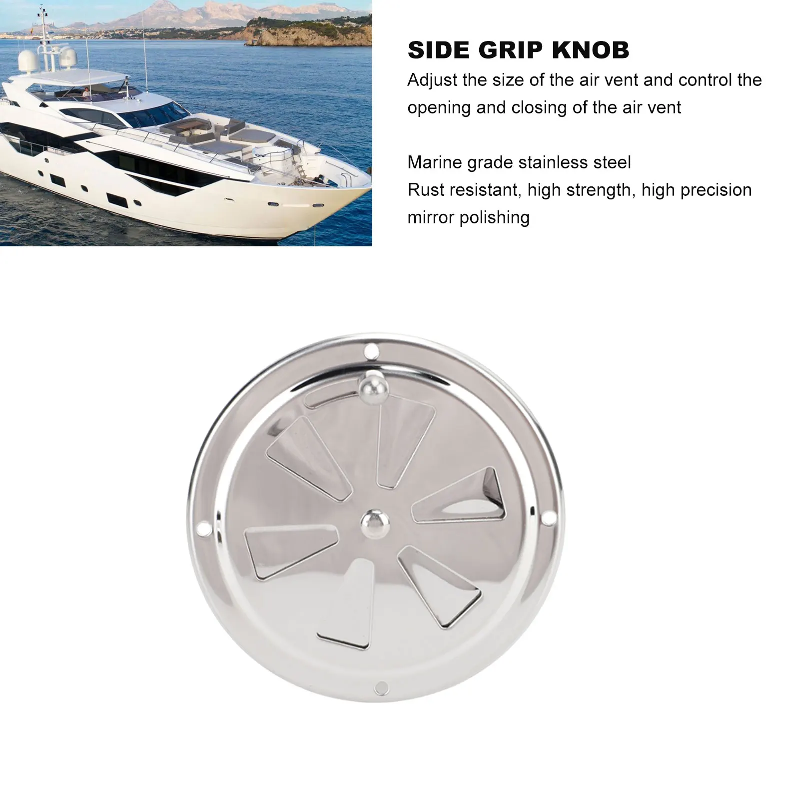 Round Louvered Vent Air Vent Gill Plate, Mirror Polished, Promote Air Circulation, Stainless Steel, Marine Grade for Yacht