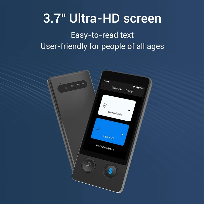 جهاز مترجم صوتي W12 144 لغة وطنية ذكية في الوقت الحقيقي ترجمة نصية صور مترجم متزامن-A22U