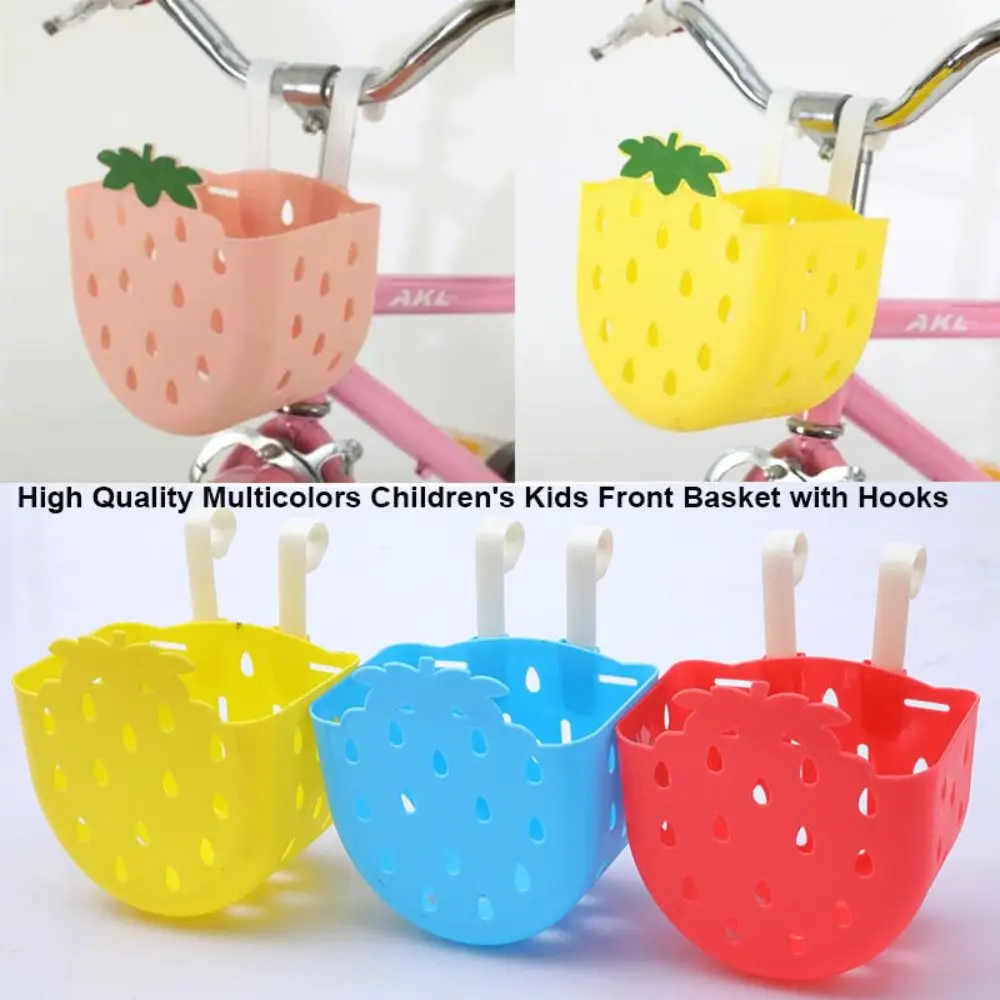 

Multicolors Children's Kids Front Basket with Hooks 18*14*23cm Scooter Balance Handlebar Basket Plastic Bike Carrier Bag