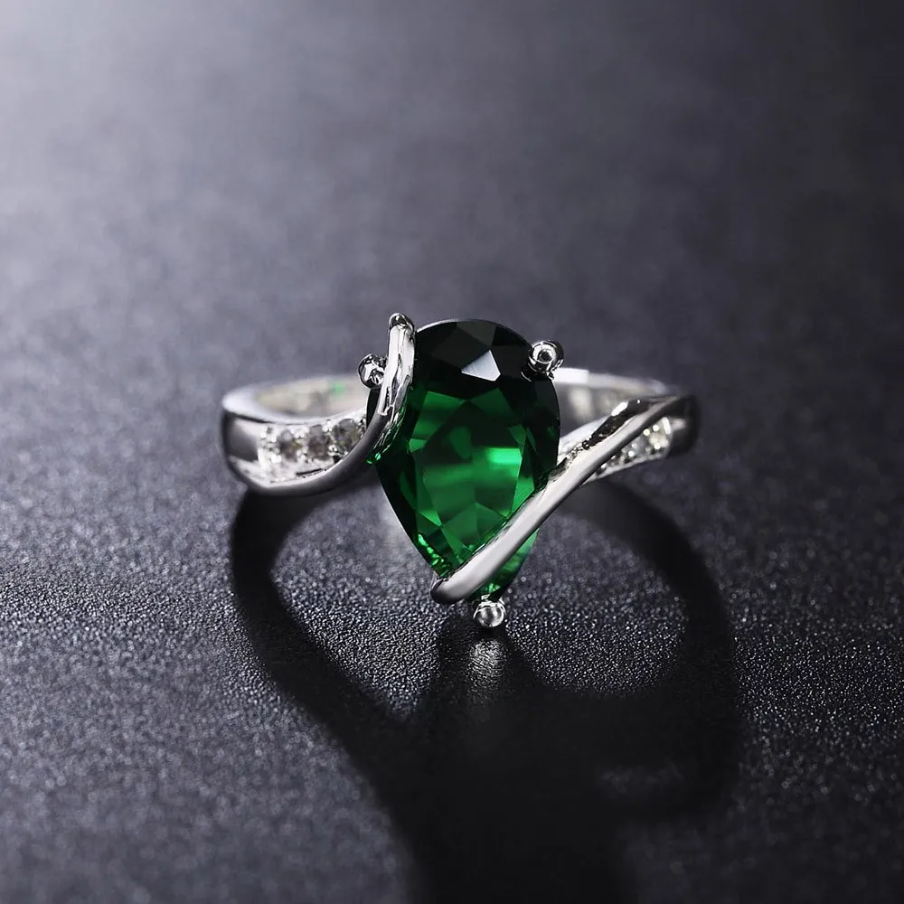 

Wholesale 925 Sterling Silver Ring Engagement Lovely Zircon Crystal Wedding Party Women Lady Rings Color Jewelry Hot Nice