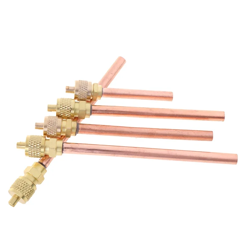 5 Piece Service/Access Valve 1/4" SAE 1/4" OD 4" Stem Strong Core AC Air Conditioner Refrigeration Access Valve New