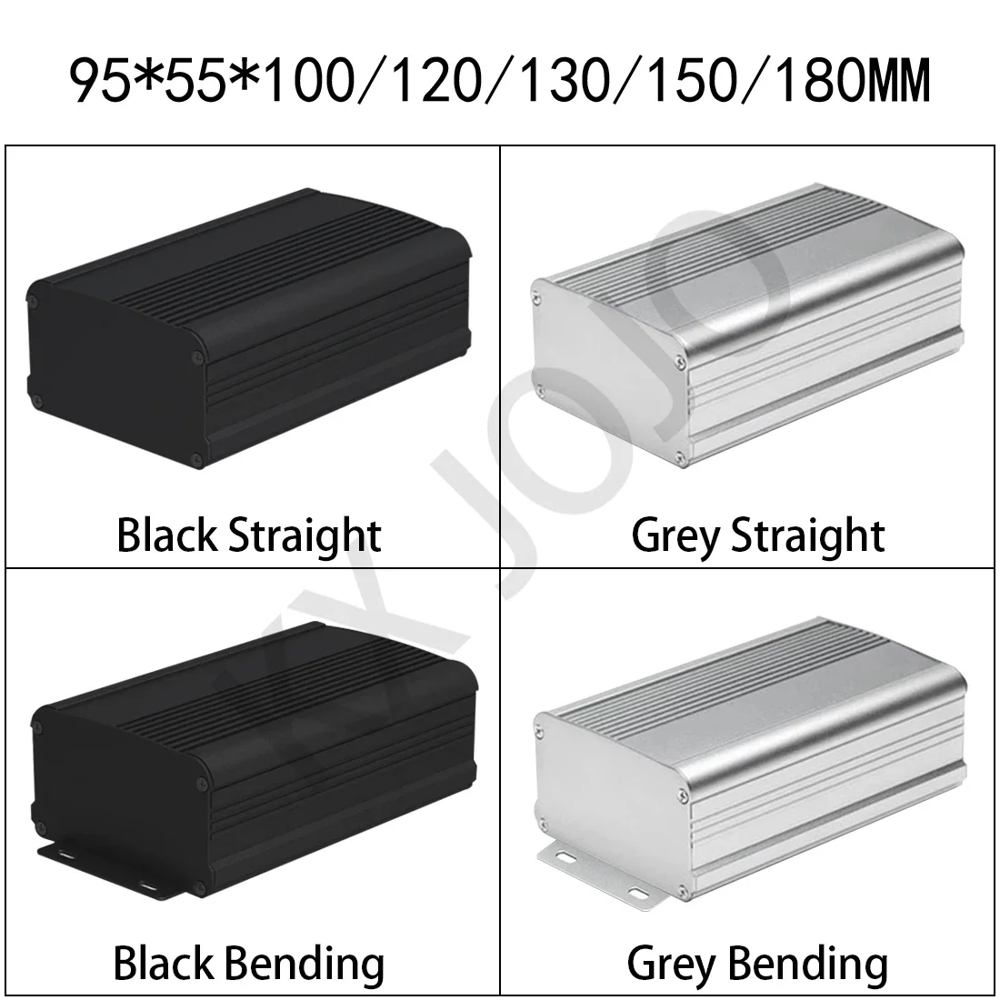 Aluminum Enclosure 95*55*100/120/125/130/150/180mm Electrical Split Box with Ears Separate Circuit Board Case DIY Black/Grey