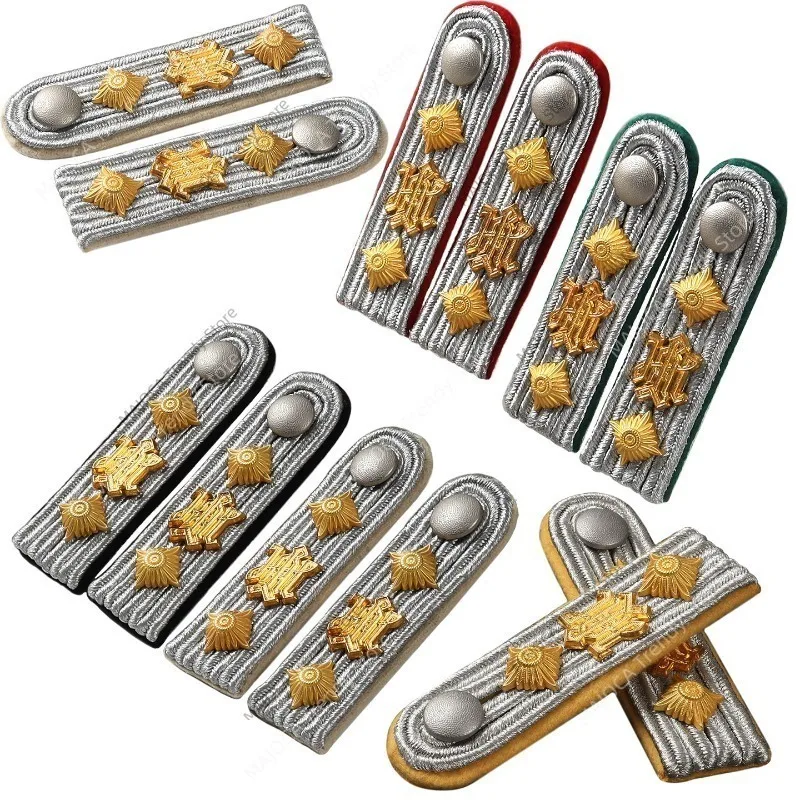 

Нашивки на погоны офицера Вермахта времён Второй мировой войны - элитные погоны GD из золотой нити для туник, коллекционные, для реконструкций