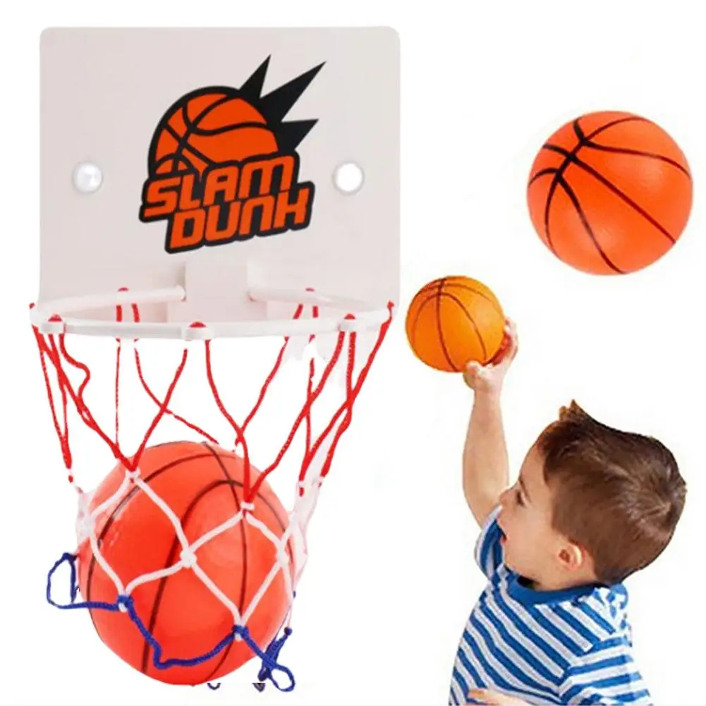 

Mini Suction Cup Basketball Hoop Set - No Drilling Indoor/Bathroom Basketball Game with 2 Balls & Pump Fun Sports Toy for Kid