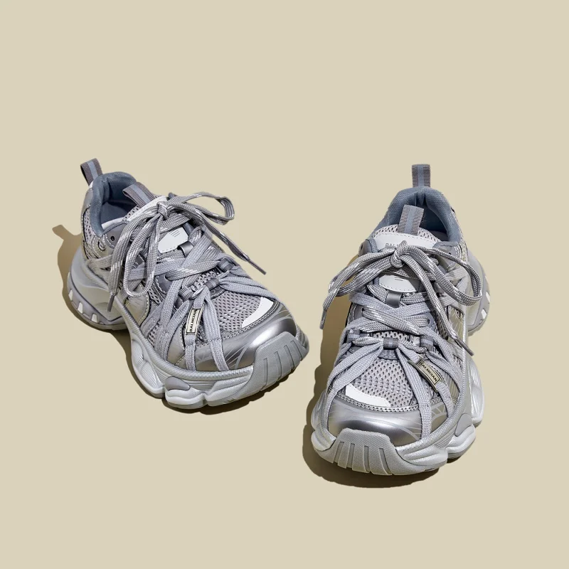 

Genuine Leather Hot Dad Shoes Women's Platform2025Autumn New Soft Bottom Breathable Portable All-Match Sports Casual Shoes