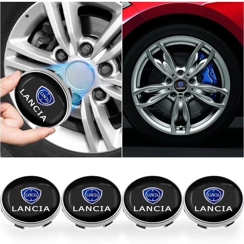 4 stücke 60mm Auto Rad Center Hub Cap Felge Abdeckung Emblem Aufkleber Für Lancia Delta Flavia Musa Phedra Thema thesis Voyager Ypsilon GT