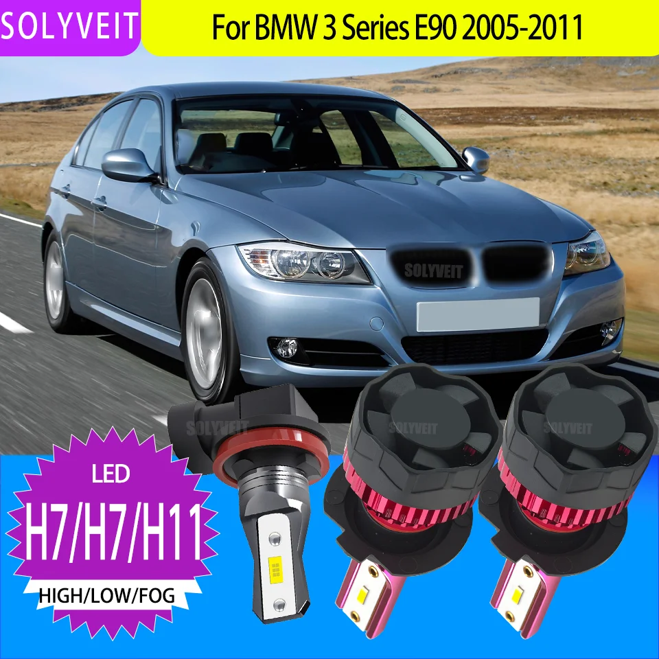 

H7 477 H11 Silent LED Headlight Foglight 12v 6000k Beam Bulbs Kit For BMW 3 Series E90 2005 2006 2007 2008 2009 2010 2011