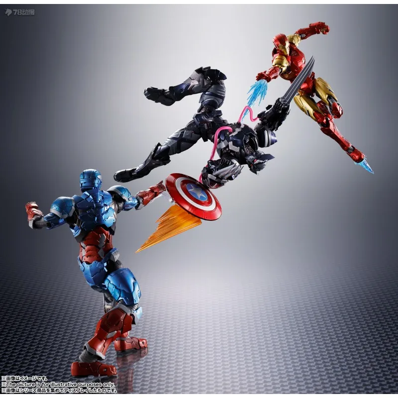 반다이 오리지널 모바일 어벤져스 S.H. Figuarts 모바일 어벤저 스 베놈 공생 울버린 액션 피규어 모델 장난감 소년을위한 선물