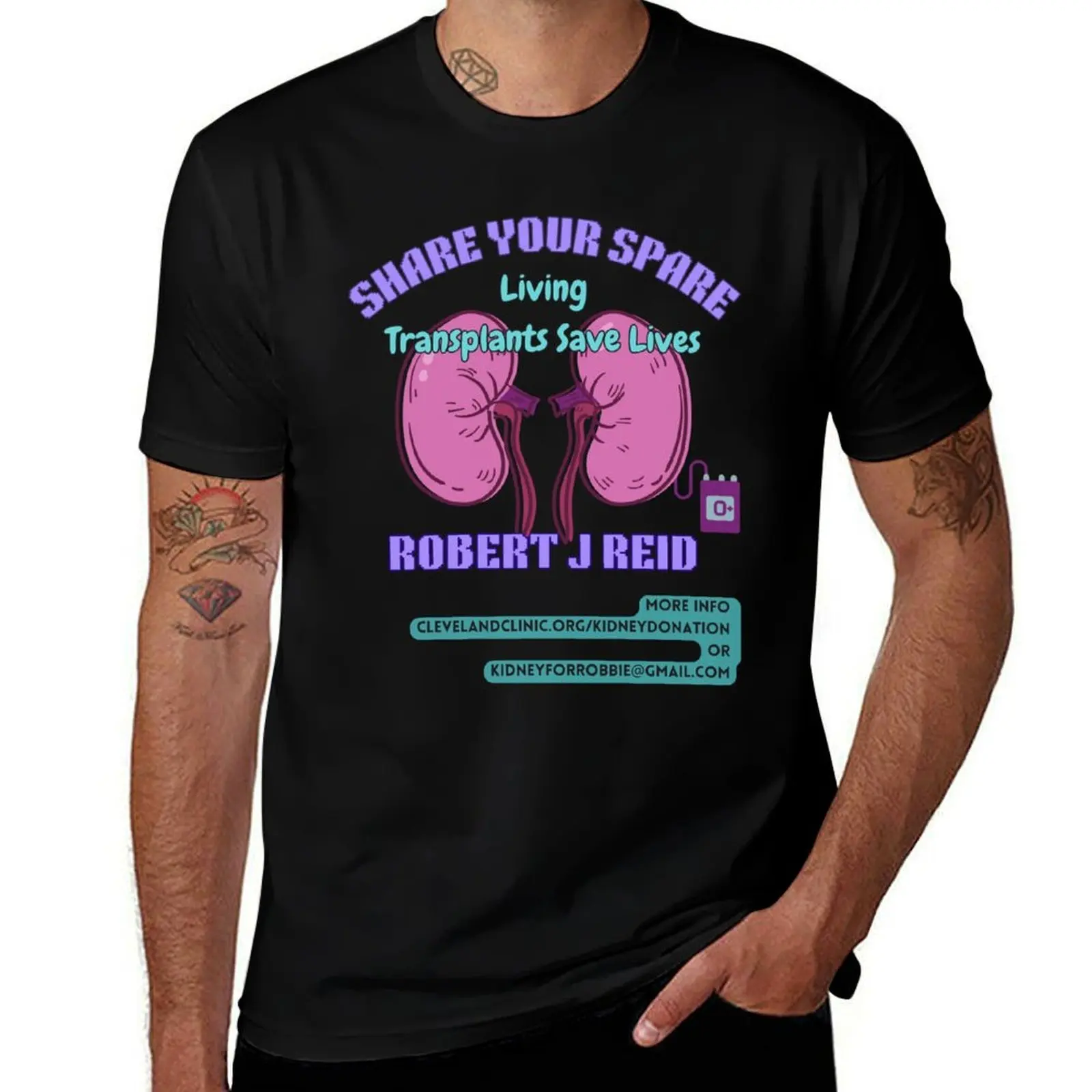 Kidney for Robbie T-Shirt Novelty Graphic Tee Shirt
