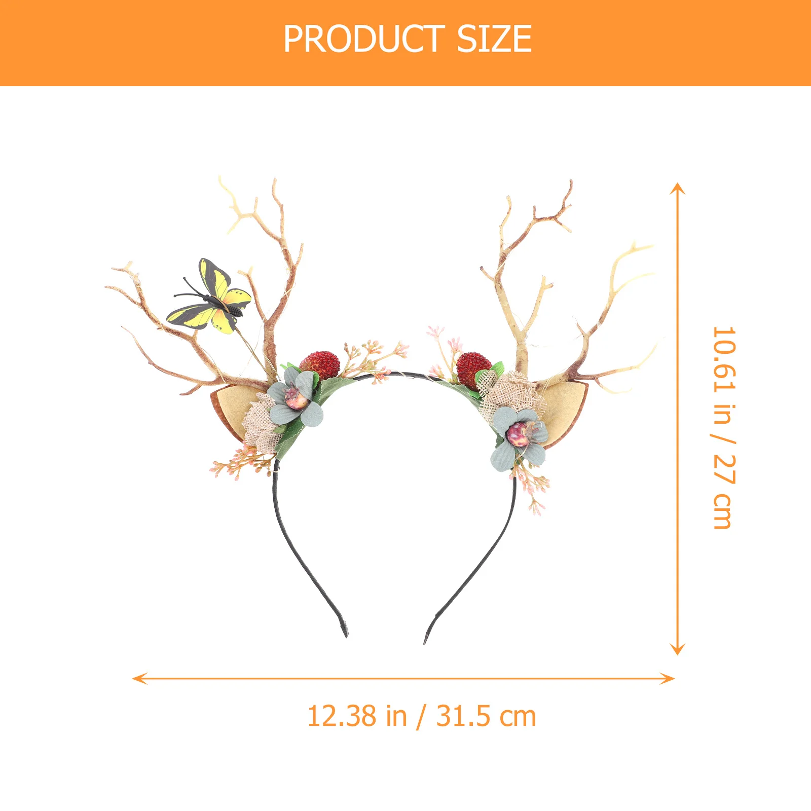 1 set di rami fascia orecchie da elfo accessorio cosplay puntelli per costumi da festa di Halloween corna di fata orecchie per capelli in corno