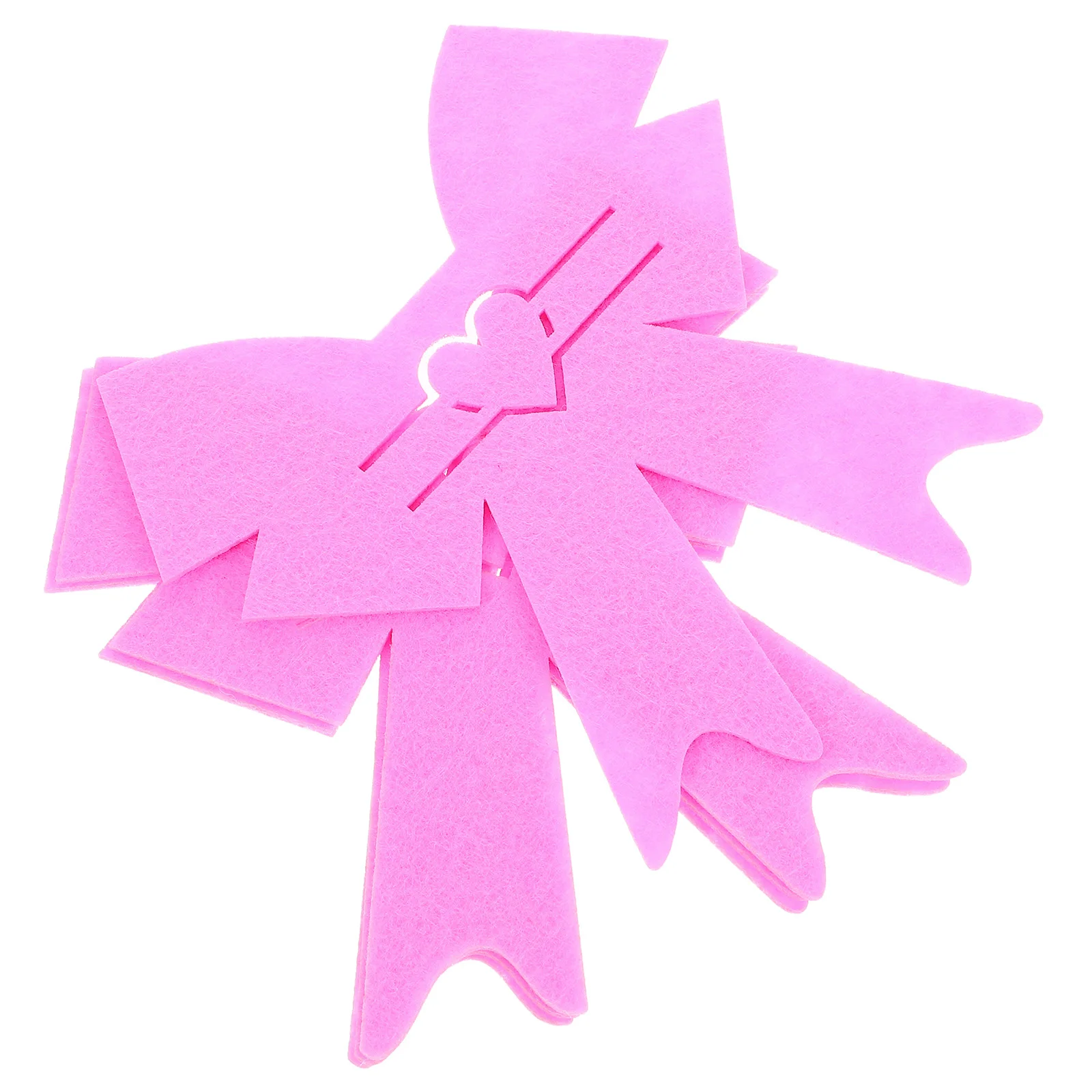 

4 Pcs Bowknot Holders Heart Design Romantic Silverware Bags Wedding Cutlery Sleeves Fabric Travel Picnic Home