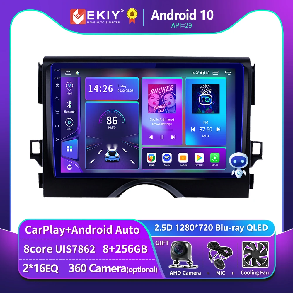 

EKIY T900 QLED Android 10 Стерео для TOYOTA REIZ Mark X 2009 2010 2011 2012 2013 2014 2015 2016 2017 2018 2019 Беспроводной CarPlay Авторадио Мультимедийный видеоплеер GPS навигация без 2 Din DVD