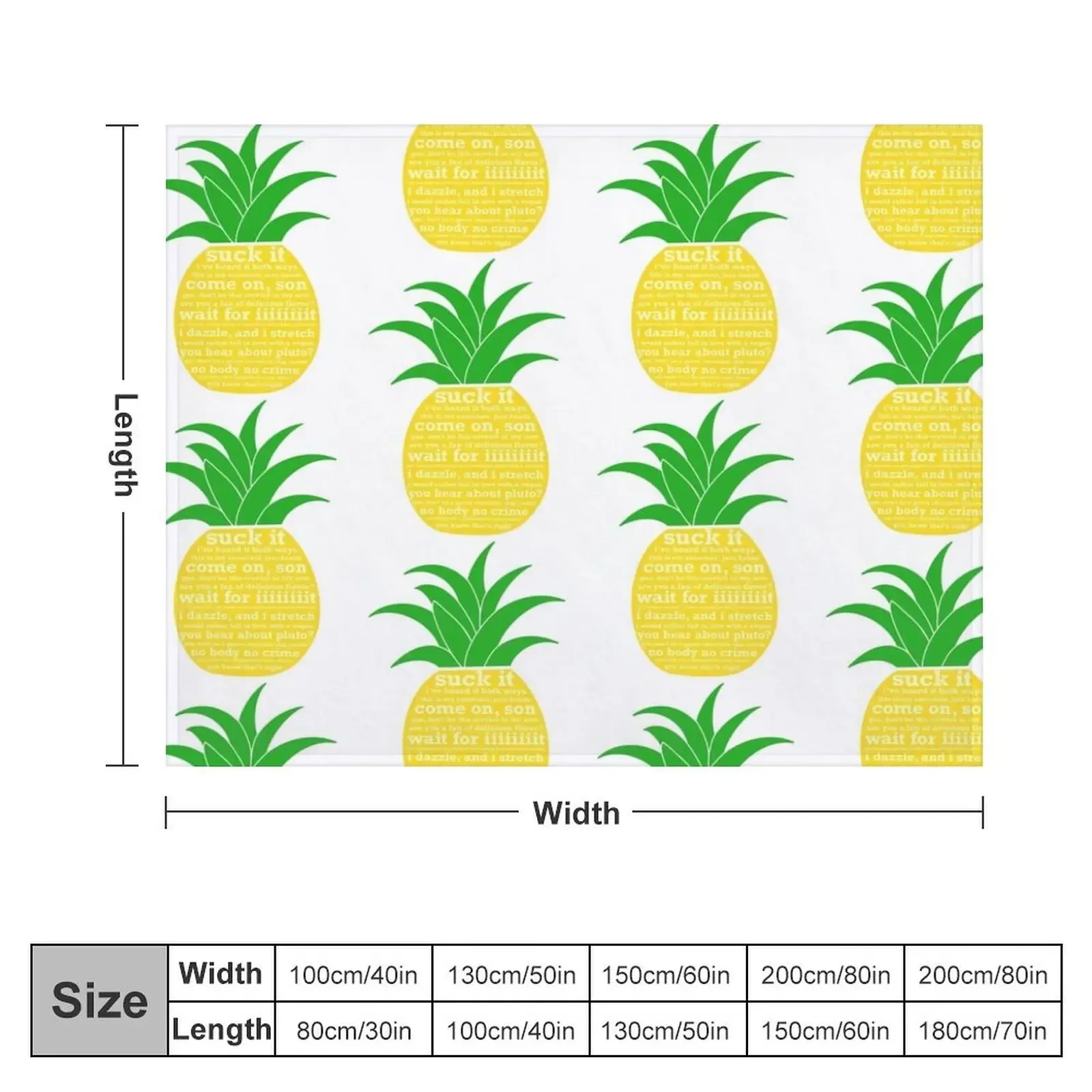 Psych Quotes Pineapple Throw Blanket Luxury Thicken Luxury Designer Soft Big blankets and throws Blankets