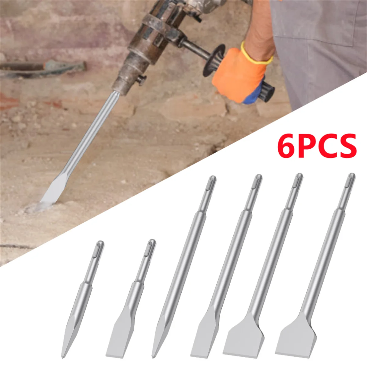 250mmチゼルセットsdsプラスシャンク電動ハンマードリルビットポイント溝フラットチゼル石工工具コンクリートレンガ壁岩石用