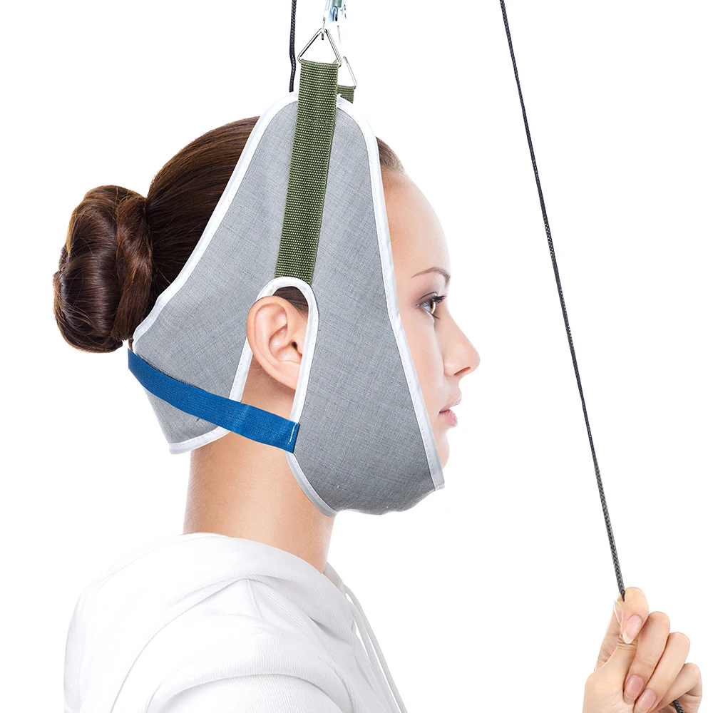 Over Door Hanging Neck Traction Kit Cushion Belt Brace Adjustable Cervical Correction Stretcher Back Head Massager Pain Relief