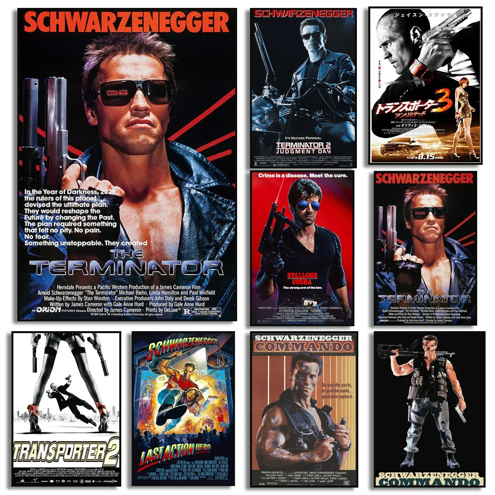 The Terminator ciencia ficción película arte Schwarzenegger, póster artístico impreso en lienzo, decoración para sala de estar, imagen de pared del hogar