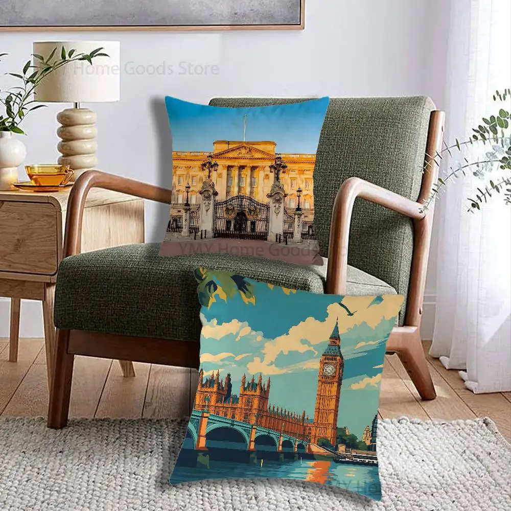 British Culture and Customs Gifts PillowCase Sofa Cushion Cover Suitable For Home Bedroom Room custom Decor