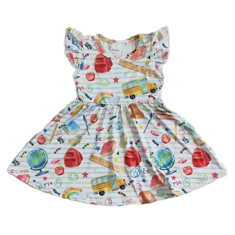 

RTS Summer Dresses Infant Toddlers Baby Girl's Dress Back To School Kids Clothing Clothes Children Boutiques For Little Girl