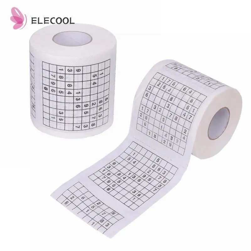 Toilet Paper Games Durable Fun Bathroom Accessories Unique Sudoku Game Entertainment Tenacity Printed Toilet Paper