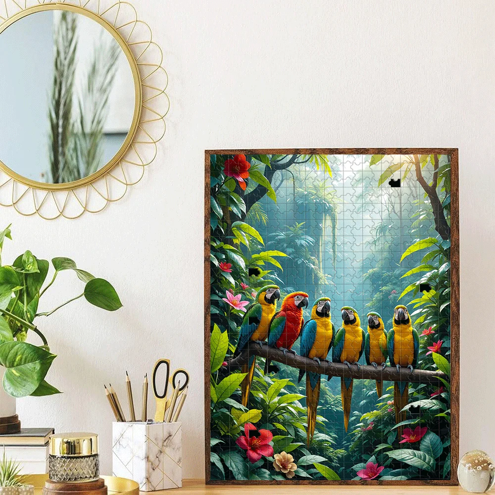 Puzzle de jungle tropicale avec perroquets, pour adultes et enfants, thème de la nature, jeu intellectuel, loisirs à la maison, jouet décoratif