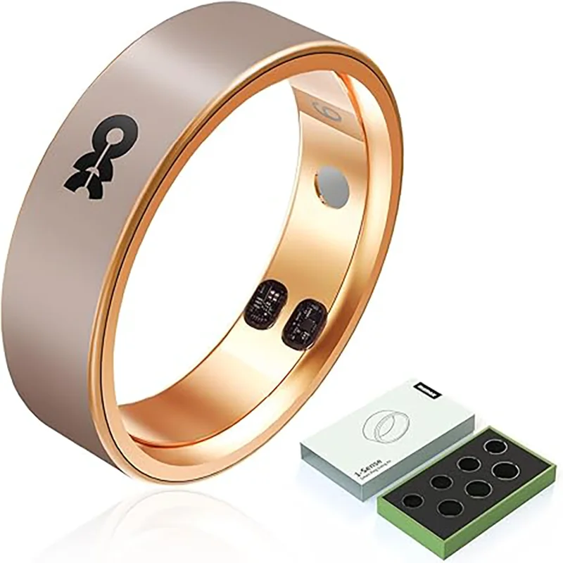 

Momax Smart Health Ring - Розовое золото - Размер 7 - Носимое кольцо для отслеживания сна - Фитнес-трекер - Кольцо для здоровья для женщин/мужчин, вода 5 АТМ