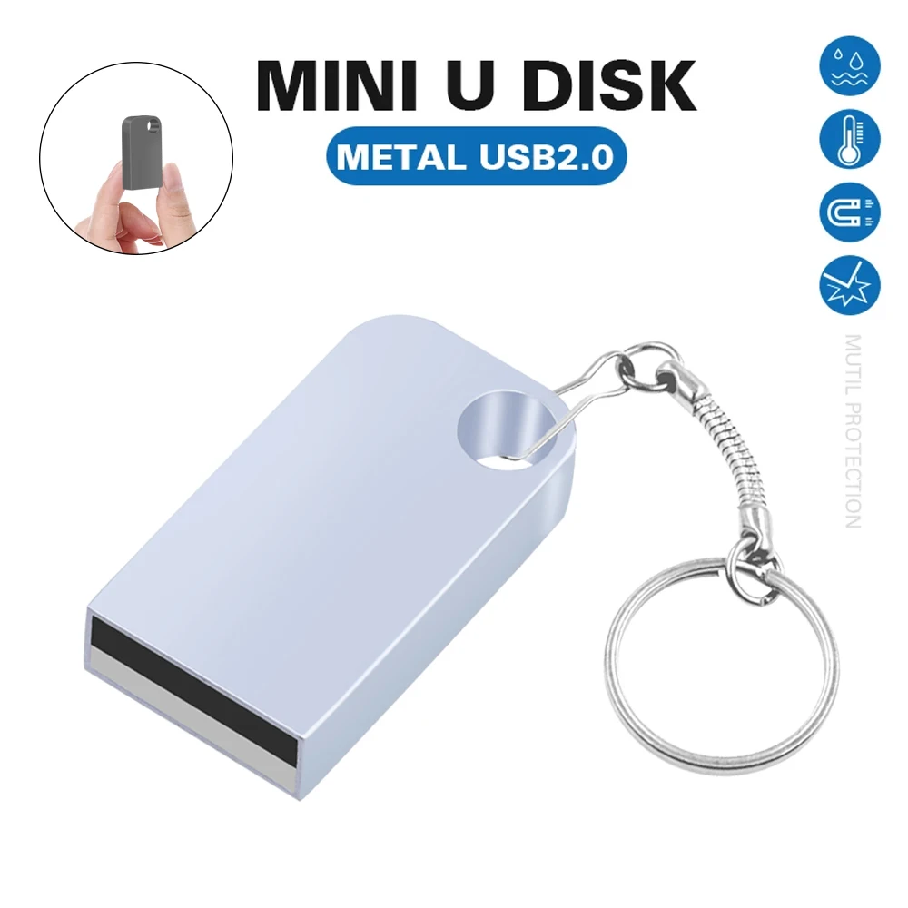 USB2.0 4GB Disk  Flash Drive 32GB Cool Pendrive Metal 8GB Pen Drive 16GB USB Stick Color Silver Flash Drive high speed