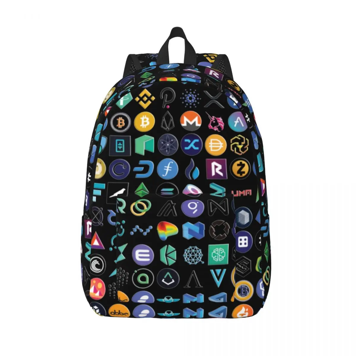 

Crypto Logos 3D Cryptocurrency Backpac Teenage High School Business Daypack Bitcoin Litecoin Ethereum College Shoulder Bag