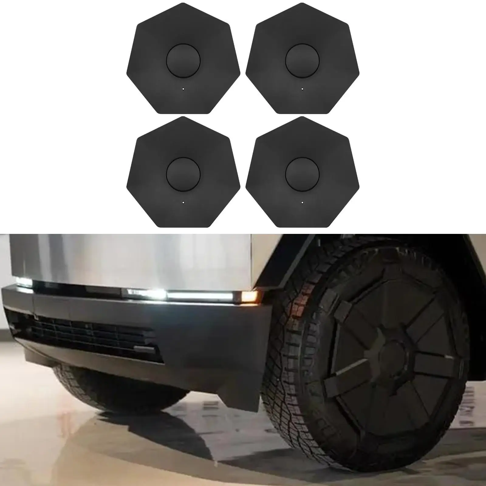 4Pcs Wheel Center Hub Caps Replace Sturdy High Performance Practical Easy to Install Center Hub Covers for Cybertruck