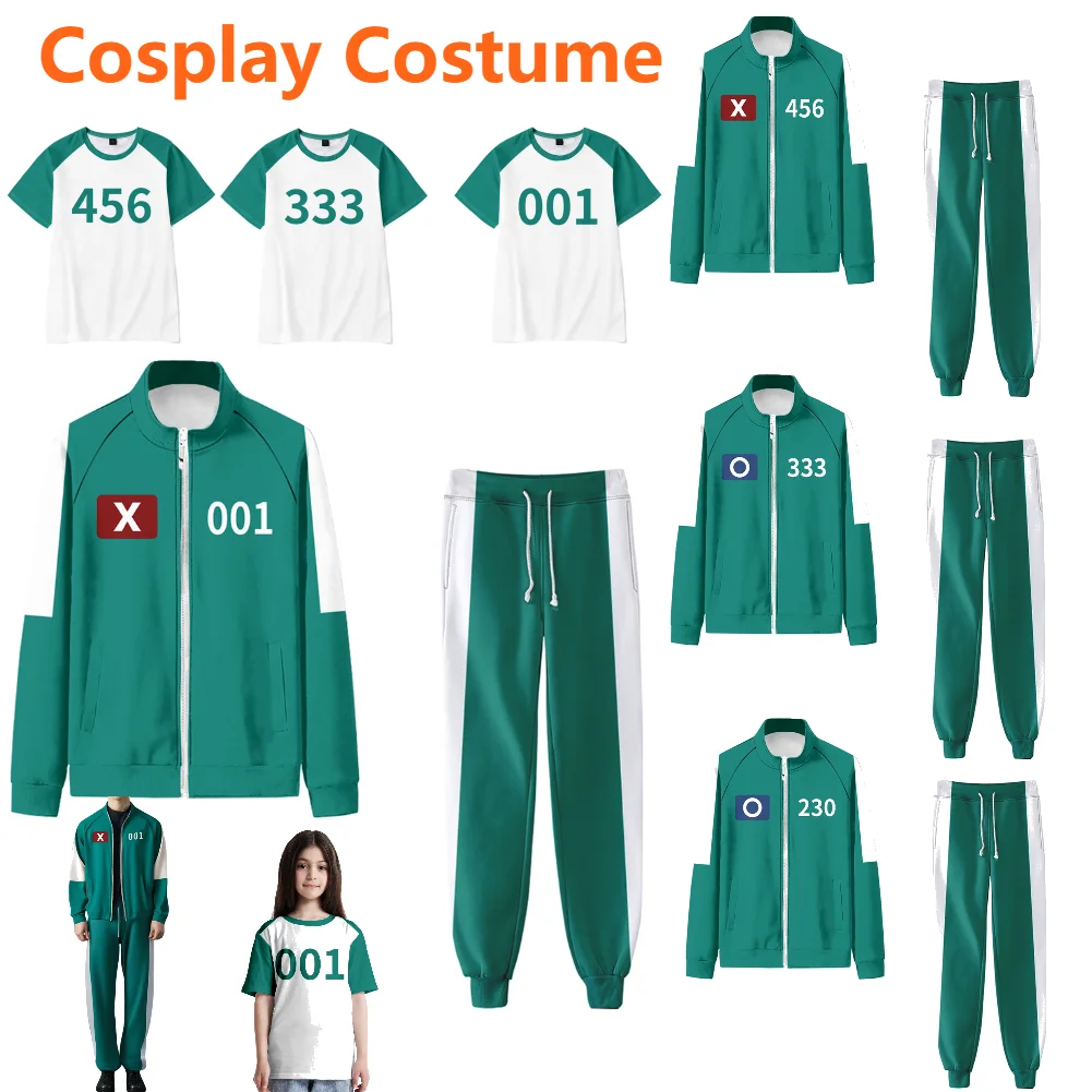 Season 2 TV Seong Gi-hun Cosplay Costume Game Kim Jun-hee Dae-ho Tracksuit T-shirt Party Clothes Suit Unisex Sweatshirt Disguise